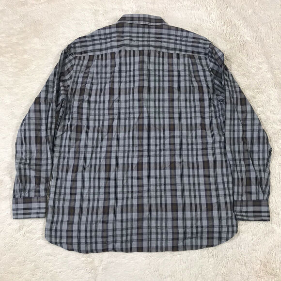 Tommy Bahama Mens Large Button Up Grey Checkered Shirt Tencel Lyocel Guys - Picture 4 of 9